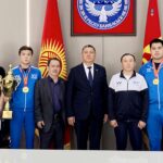 Ректор Универсиадада 2-орунду ээлеген КУУнун бокс боюнча курама командасын кабыл алды