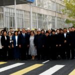 6-окуу имаратынын жаңыланган фасады жана имараттын алдындагы асфальтталган жолдун ачылыш аземи болду