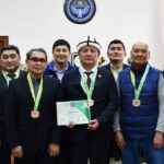 Ректор “Ден соолук” спартакиадасында волейбол боюнча 3-орунду ээлеген КУУнун эркектер командасын кабыл алды