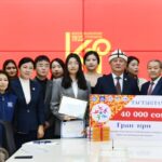 Ректор Эне тилге арналган республикалык фестивалда баш байгени багындырган чет өлкөлүк студенттерди кабыл алды